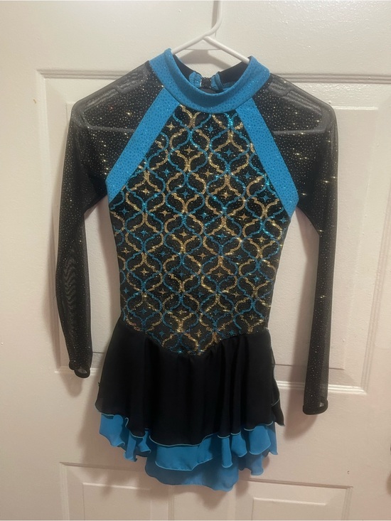 Other - Sparkling Black & Turquoise Figure Skating Dress